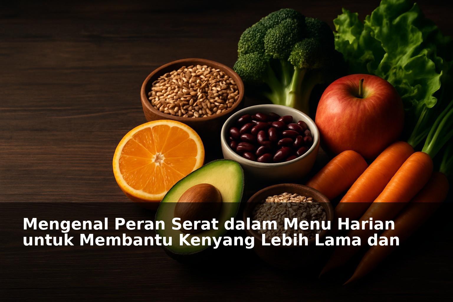 Ilustrasi serat makanan dalam menu harian yang membantu kenyang dan pencernaan