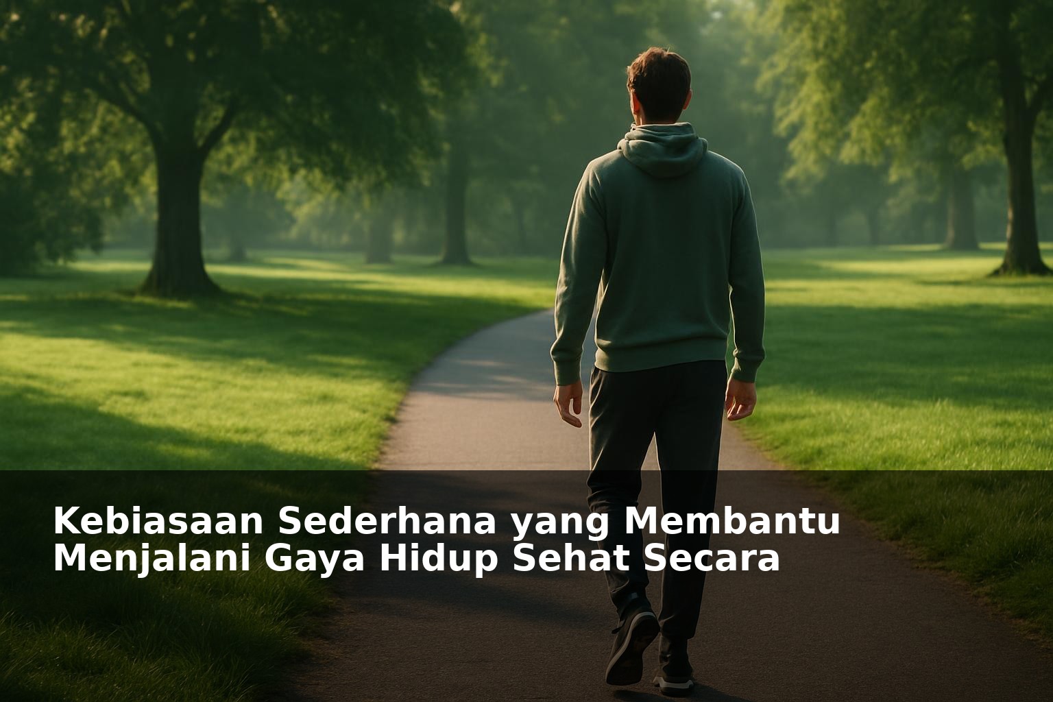 Orang melakukan aktivitas sehat seperti berjalan pagi dan minum air putih