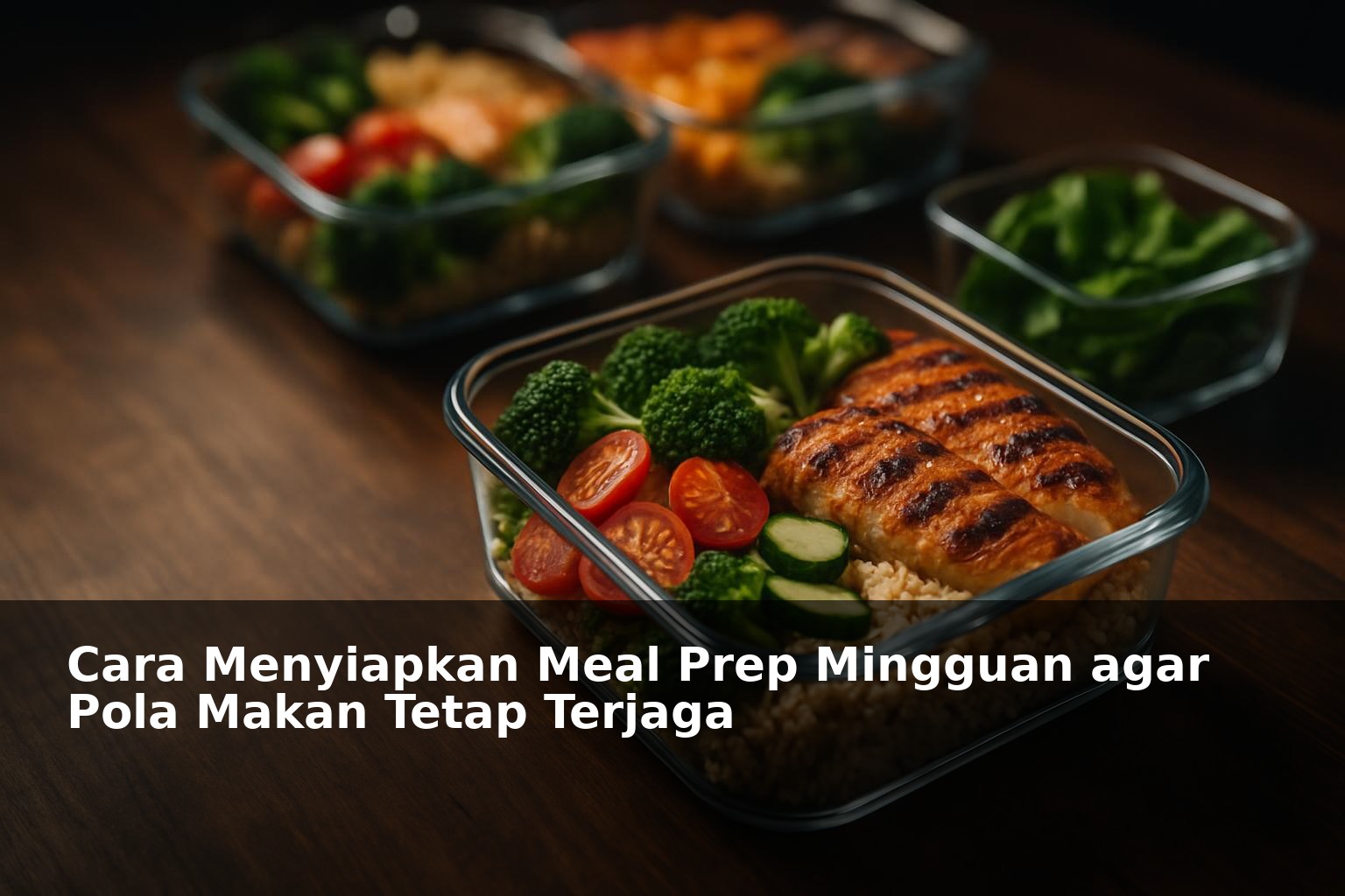 Piring makanan sehat yang disusun rapi sebagai meal prep mingguan