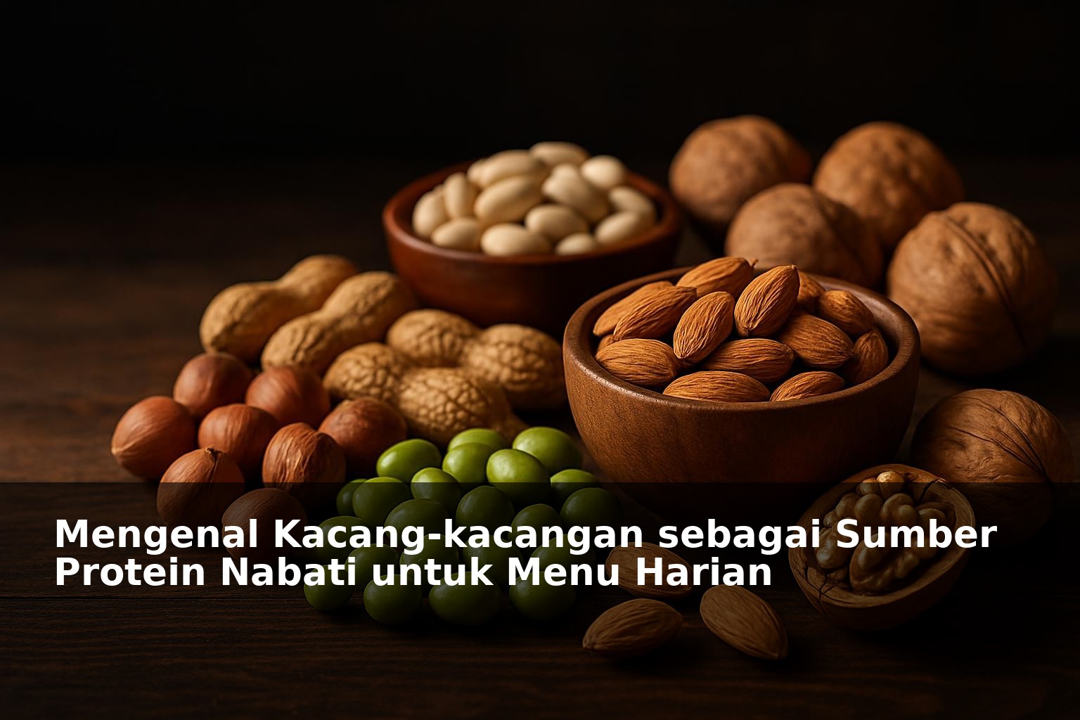 Beragam jenis kacang-kacangan segar sebagai sumber protein nabati